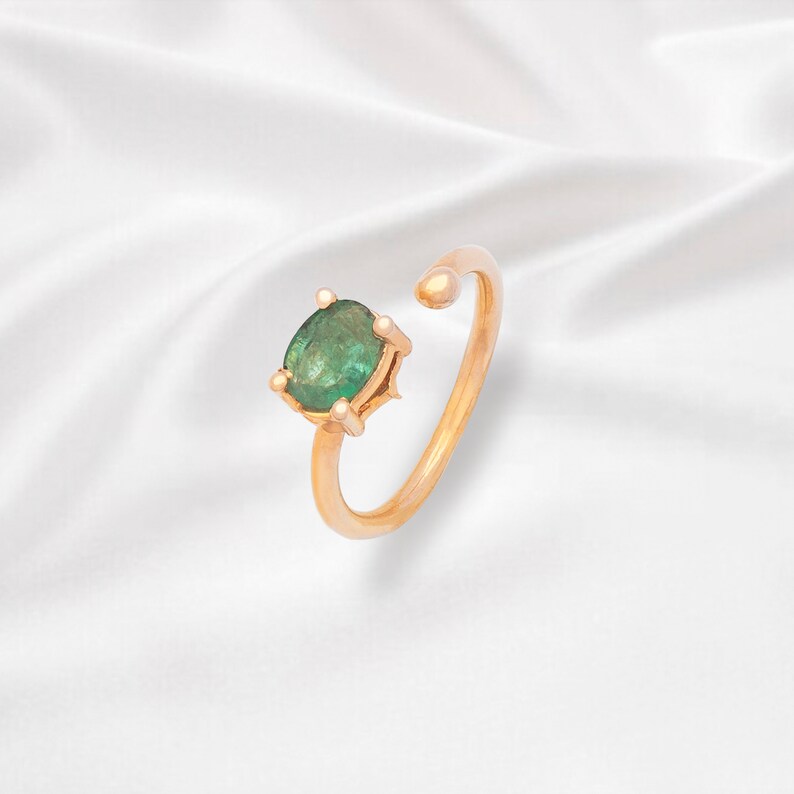 Zircon Handmade Open Ring Custom Natural Ring Adjustable image 0