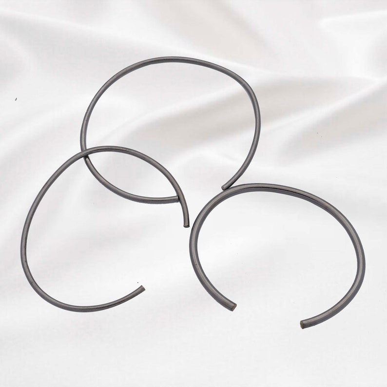 Adjustable Black Gold Cuff Bangle Plain Gold Bangle Open image 1