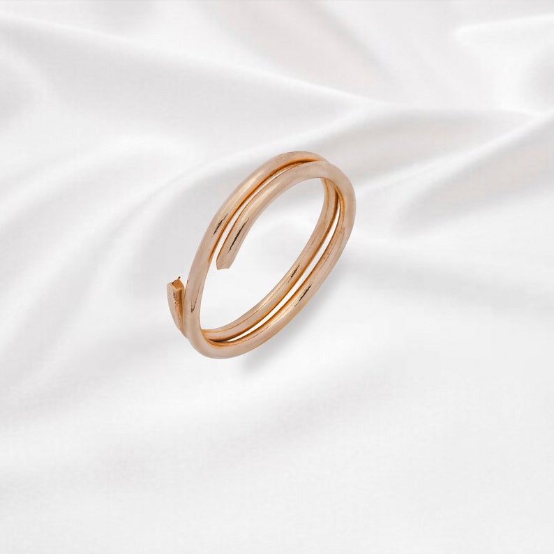 Aesthetic Gold Plated Thumb Spiral Ring Special Spiral Ring image 0