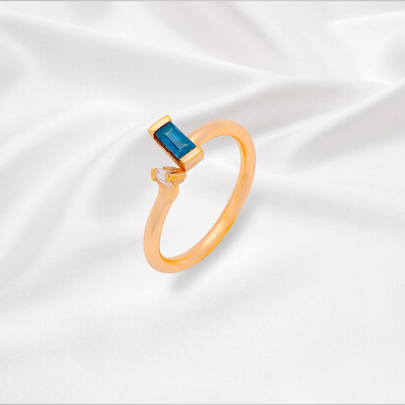 Moissanite & Zircon Handmade Open Ring Custom Natural Ring image 0