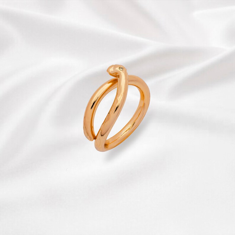 Silver And Gold Plated Elegant Spiral Handmade Ring Wrap Gold image 0