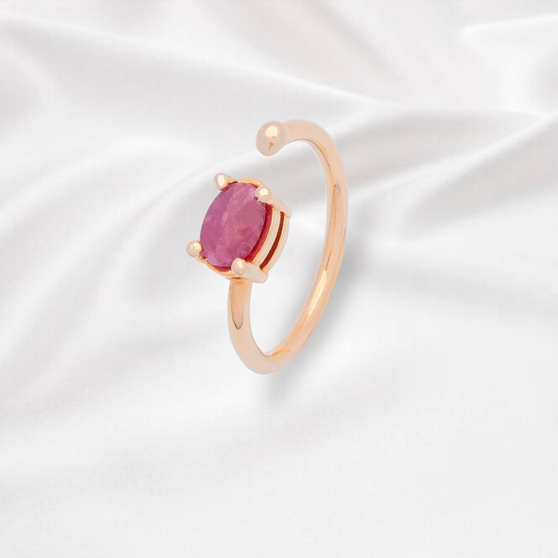 Colored Zircon Handmade and Natural Custom Open Ring image 0