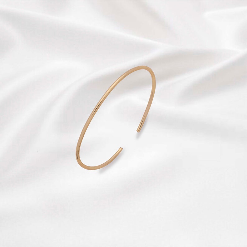 Adjustable Gold Cuff Bangle Plain Gold Bangle Open Bangle image 0