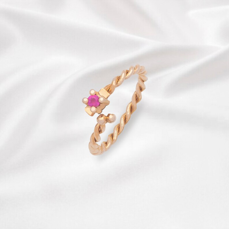 Colored Zircon Handmade Open Ring Selectable Natural Stone image 0