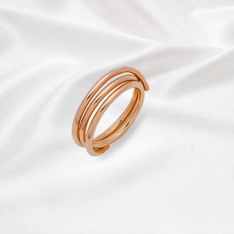 Special Craftsmanship Spiral Handmade Ring Special Gold Ring image 0