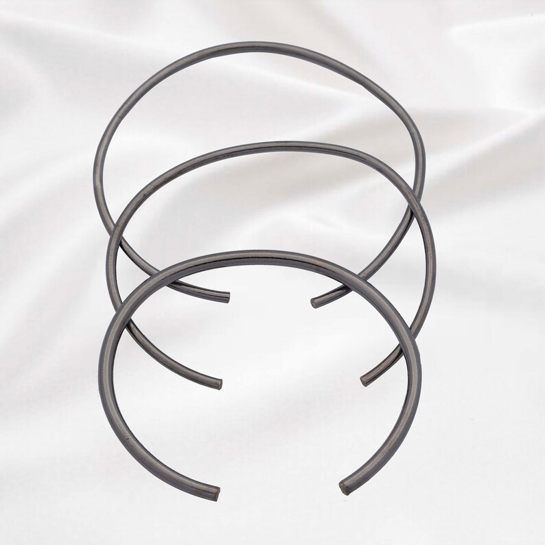 Adjustable Black Gold Cuff Bangle Plain Gold Bangle Open image 2