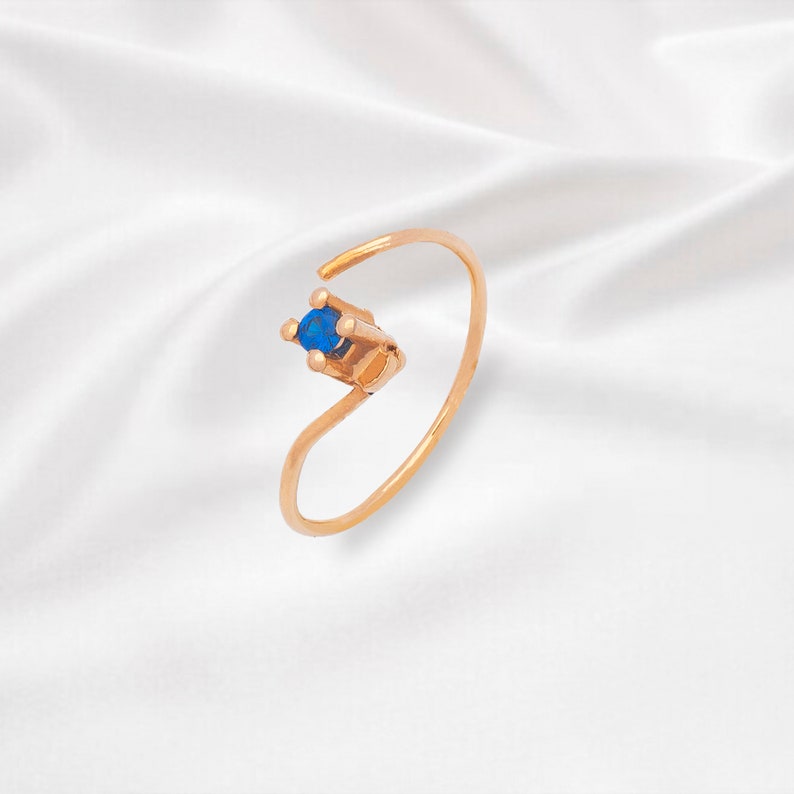 Minimal Colored Zircon Open Ring Custom Natural Ring image 0