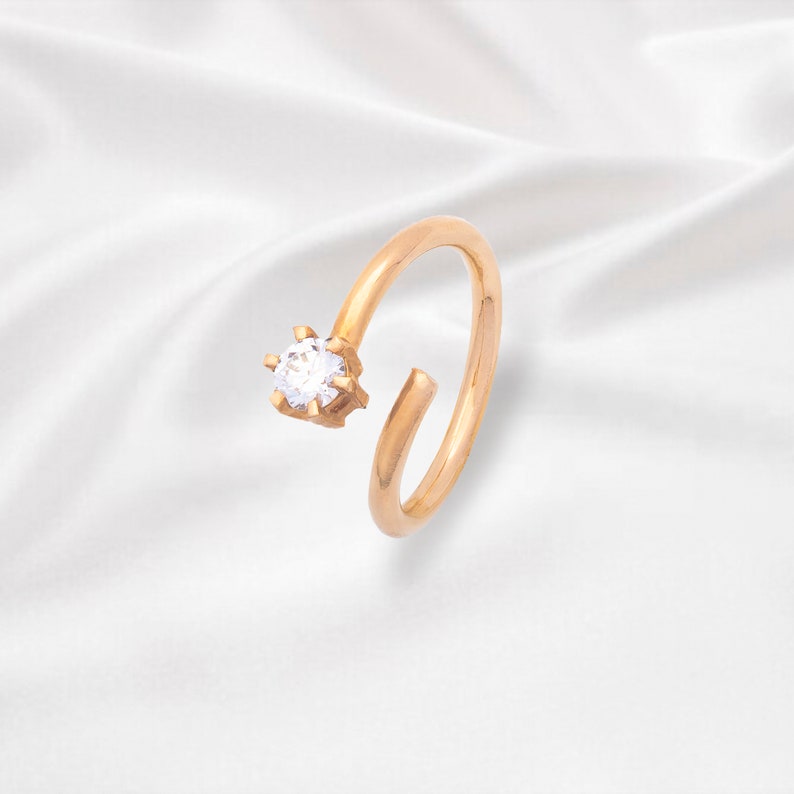 Dazzling White Round Zircon Handmade Adjustable Ring Special image 0