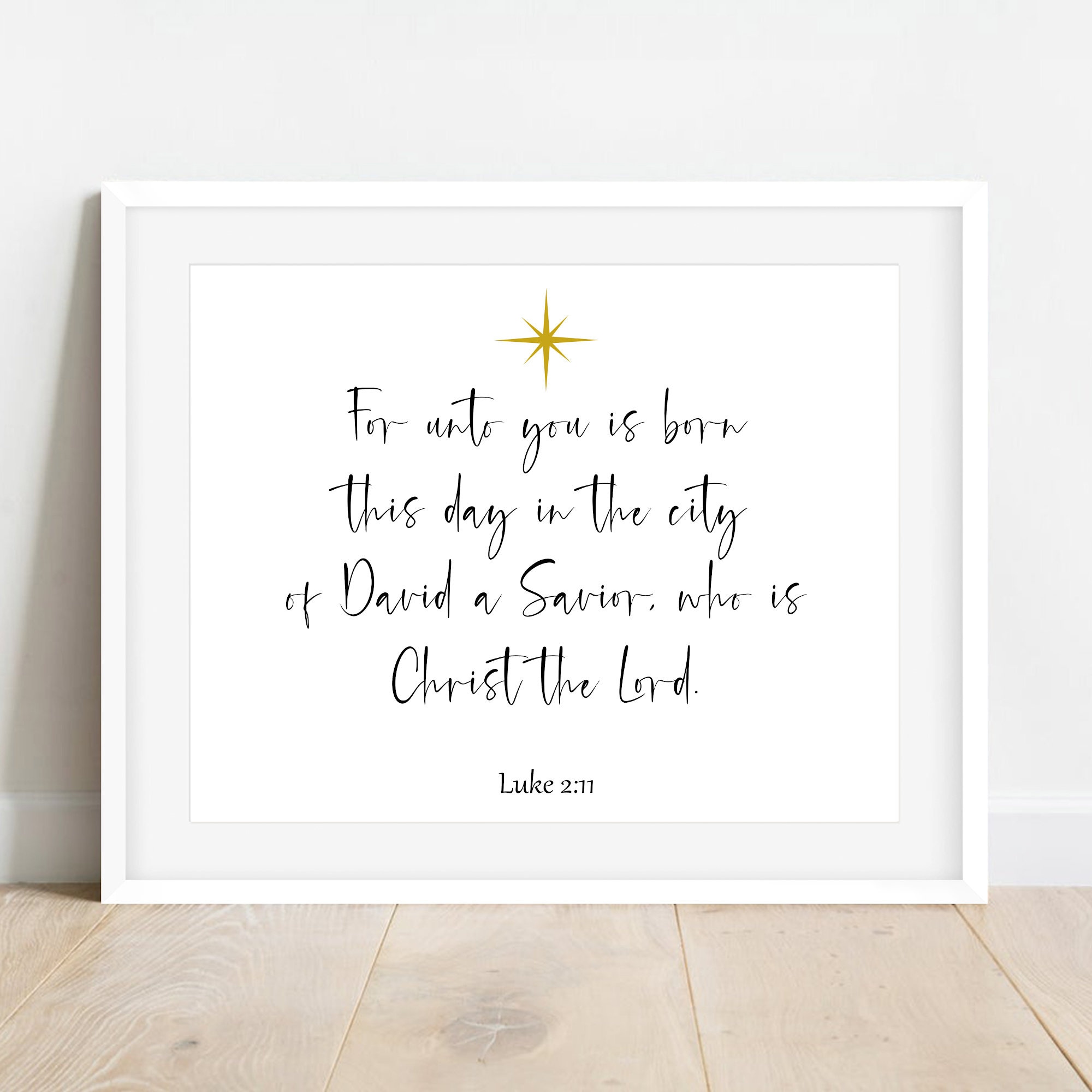 Luke 211, Christmas Bible Verse Wall Art, Christmas Scripture Wall Art