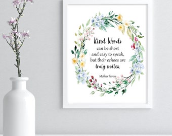 Mother Teresa Quote, Mother Teresa Kind Words Quote, Mother Teresa Printable Quote