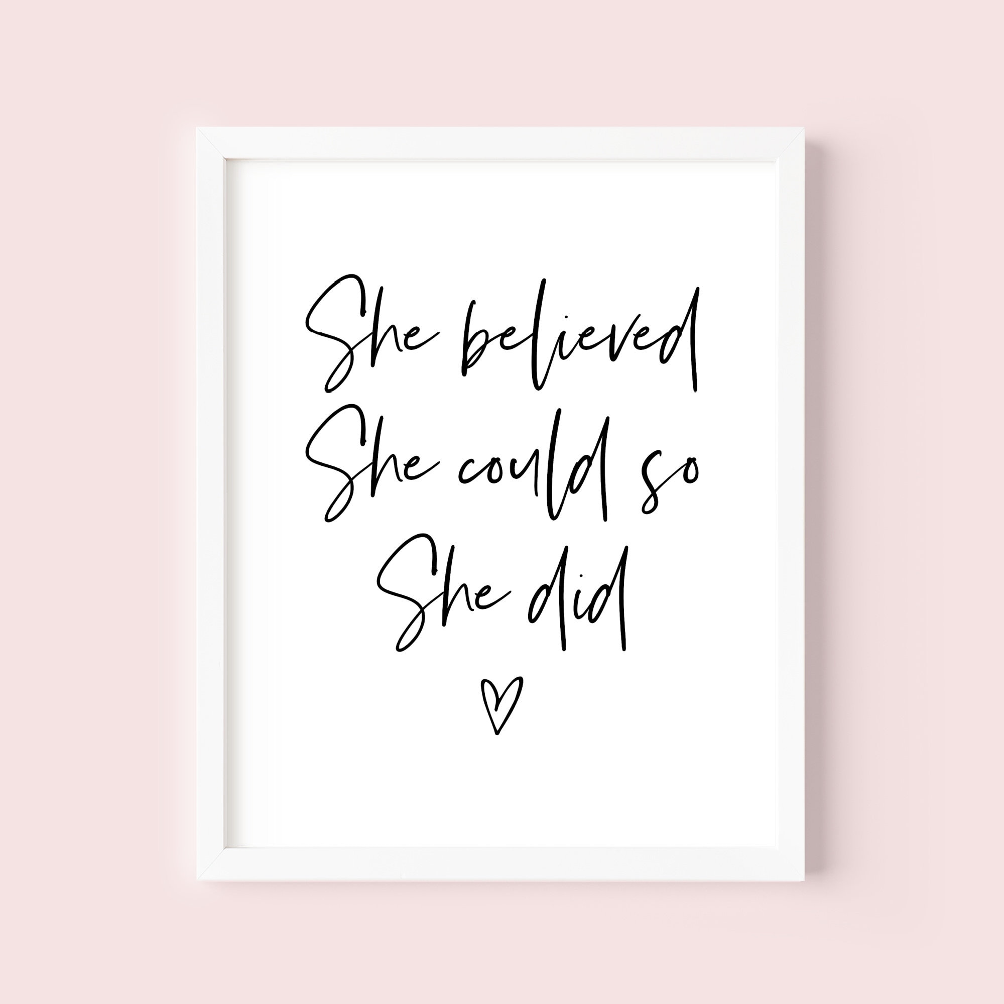She Believed She Could so She Did Inspirational Quote for Etsy