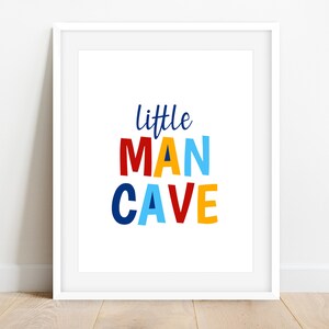Little Man Cave, Printable Wall Art, Boy Wall Art, Boy Nursery Decor, Boy Bedroom Decor, Kids Decor, Playroom Decor, Kids Wall Decor