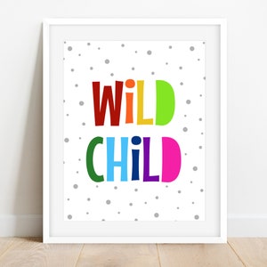 Wild Child, Kids Printable Wall Art, Kids Wall Decor, Playroom Wall Decor, Kids Wall Art, Wild Child Print