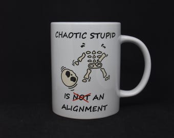 Chaotic Stupid is -not- an alignment skeleton - TTRPG Mugs