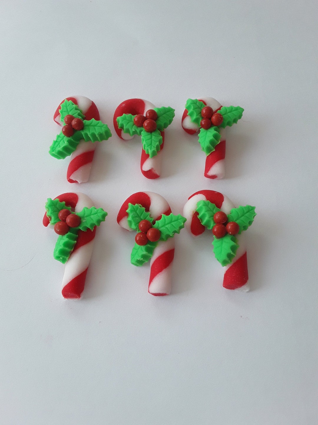 Edible Christmas Fondant Candy Cane Cupcake Cake Topper Etsy UK