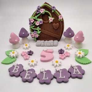 Puerta de hadas comestible, adorno para tarta de jardín de hadas, decoración personalizada hecha a mano