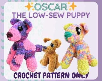 Oscar the Low-Sew Puppy - Low Sew Amigurumi Crochet Pattern