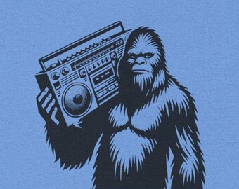 Camiseta Sasquatch Boombox / Camiseta urbana divertida de Pie Grande