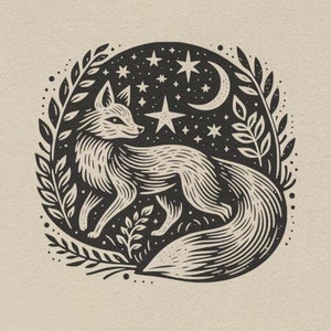 Mystical Fox - Unisex Heavy Cotton Tee, cottage core shirt, cozy fox shirt, nature lover t-shirt, fall t-shirt, cute fox shirt