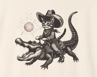 Kitty Cowboy Alligator T-shirt – Unisex Comfort Colors Tee