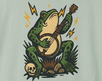 Banjo Frog Oversized T-shirt, Unisex Tee, Comfort Colors, Frog lover, Cool Frog t-shirt - Unique Gift for Amphibian Enthusiasts, Comfortable