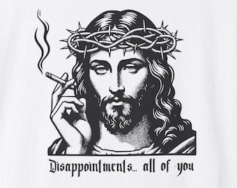 T-shirt graphique Funny Jesus - Coupe oversize unisexe