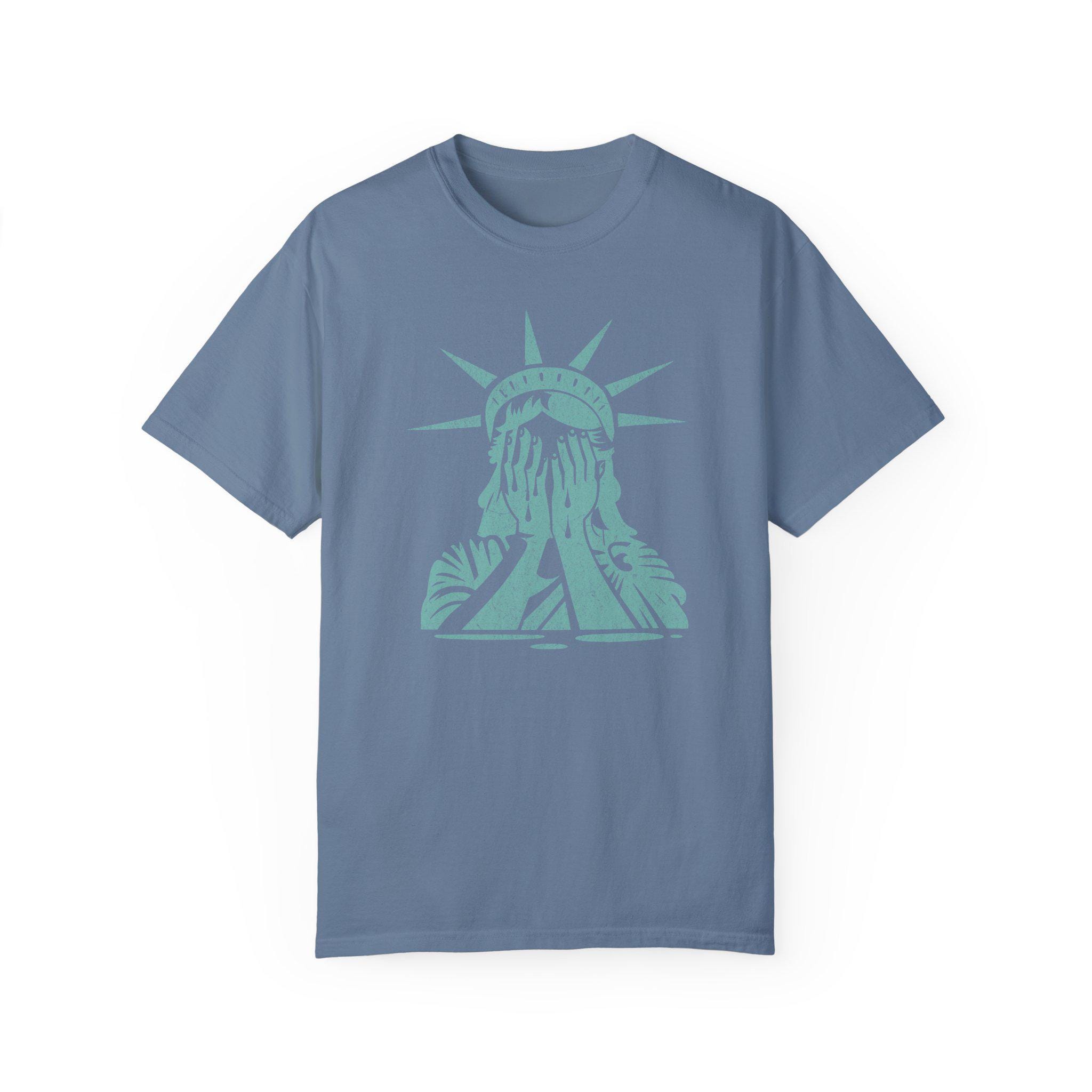 【KOOLOSET】Statue Of Liberty Half Tee Statue of Liberty Graffiti T-shirt, Freedom Shirt, New York