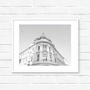 Black and White digital print of Spanish Building