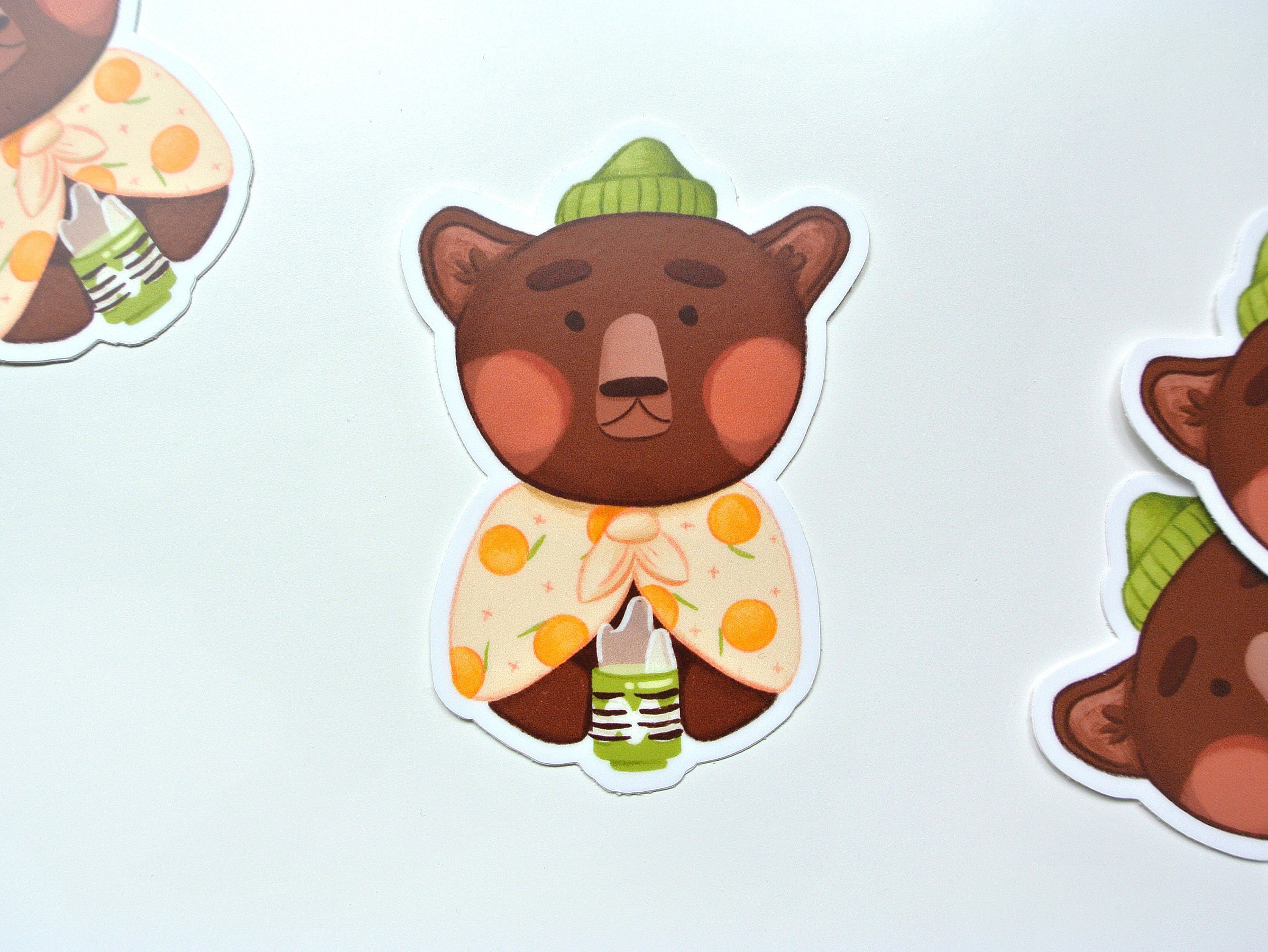Cozy Bear Die Cut Vinyl Sticker Etsy