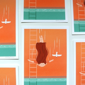 High Dive - Orange - A5 Print