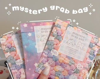 Mystery Grab Bag [READ DESCRIPTION] / Discounted Stickers, Prints, Charms / Keychains / Kawaii Stickers / Die Cut Stickers / Grab Bag / Bujo