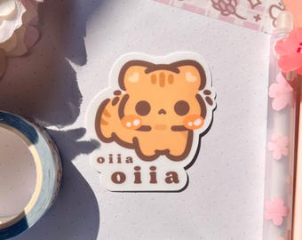Cute Oiia Cat Sticker | Food, Laptop Sticker, Animal Sticker, Waterproof, Cat Meme, Waterbottle, Scrapbook, Bullet Journal, Planner, Deco