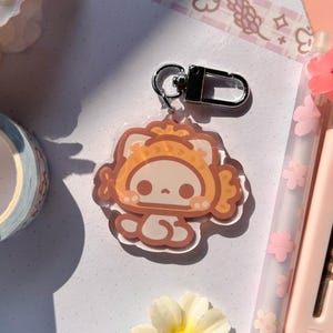 Cute Taiyaki Cat Acrylic Charm | Holographic Epoxy, Food Keychain, Double Sided, Cat Charm, Kawaii, Food Art, Dessert Art, Acrylic Gift