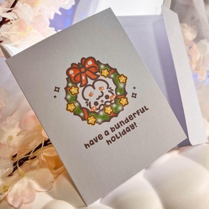 Bunderful Holiday Christmas Greeting Card / Bunny Christmas Card / Cute Bunny / Cute Holiday Card / Cute Christmas Card / Cute Greeting Card