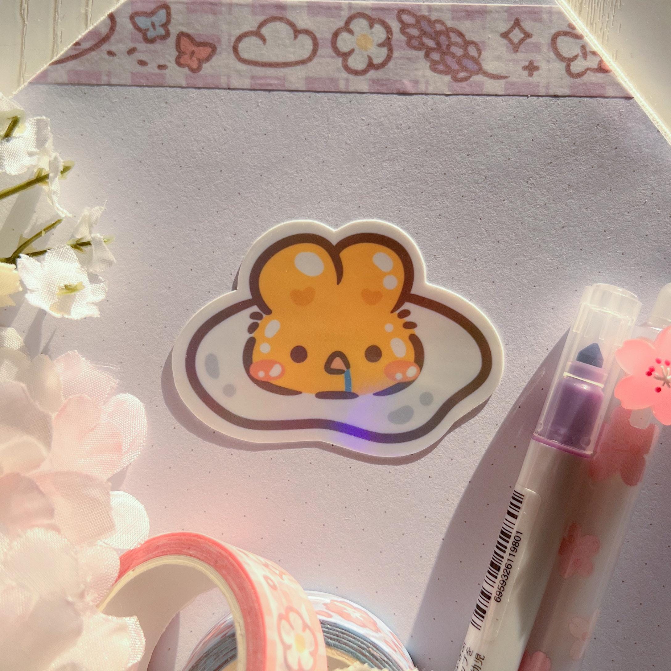Cute Bunny Egg Sticker | Holographic Sticker, Kawaii Sticker, Bullet Journal, Laptop Sticker, Animal Sticker, Waterproof, Planner, Art
