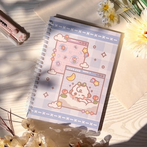 Schattige Eepy Sheep herbruikbaar stickerboek / voorjaarsboek / Blue Journal / Blauw stickerboek / A5 stickerverzamelboek / Bullet Journal / Star