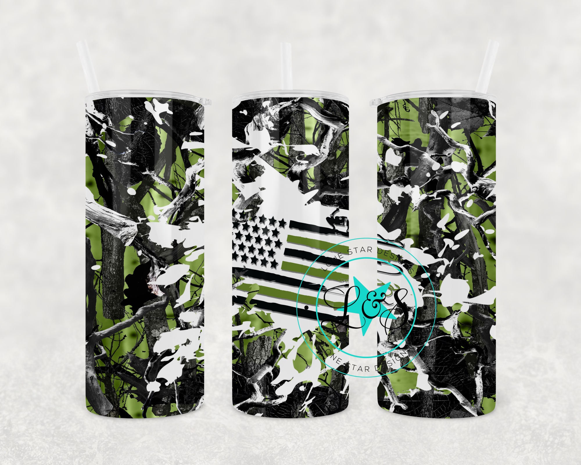 Hunting and Fishing Flag Camo Tumbler 20 oz. Tumbler Fishing Etsy