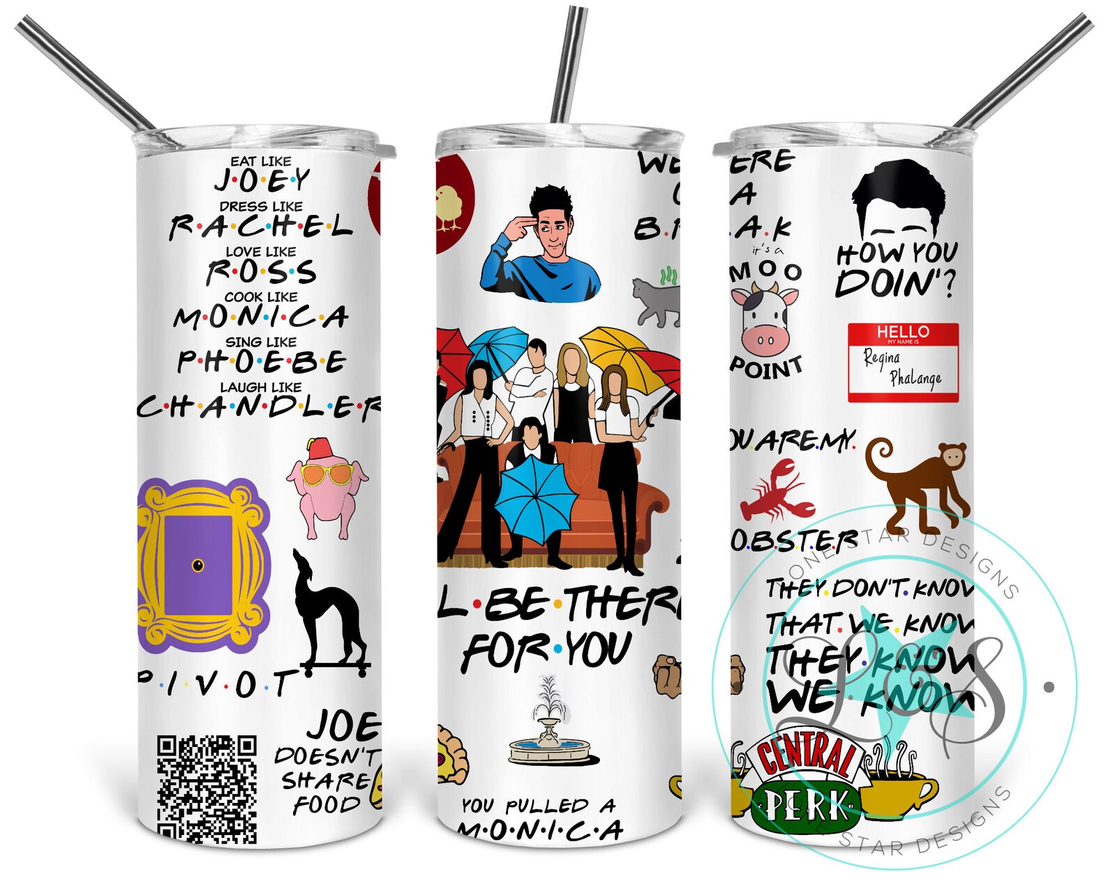 QR Code Tumbler 20 oz. Tumbler TV Show Tumbler Friends Etsy