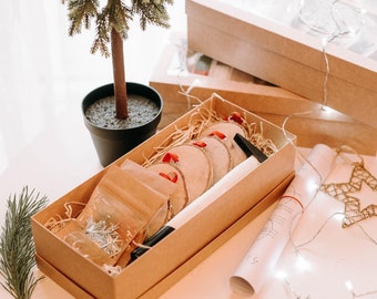 Kit decoro natalizio fai da te, fetta di legno di betulla appesa