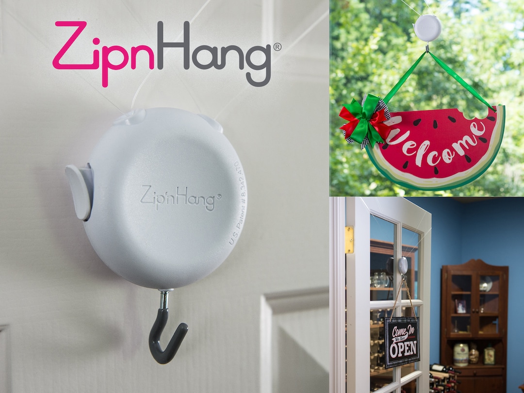 Zipnhang Overthedoor Wreath and Decor Hanger Adjustable Hook That