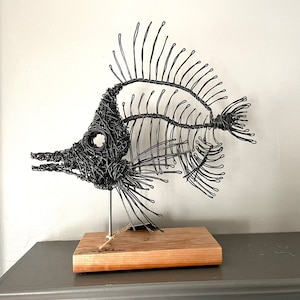 Original handmade Wire Sculpture. Wire Art,Wire Sculpture, fish Lover, fish Art,Animal Sculpture-
