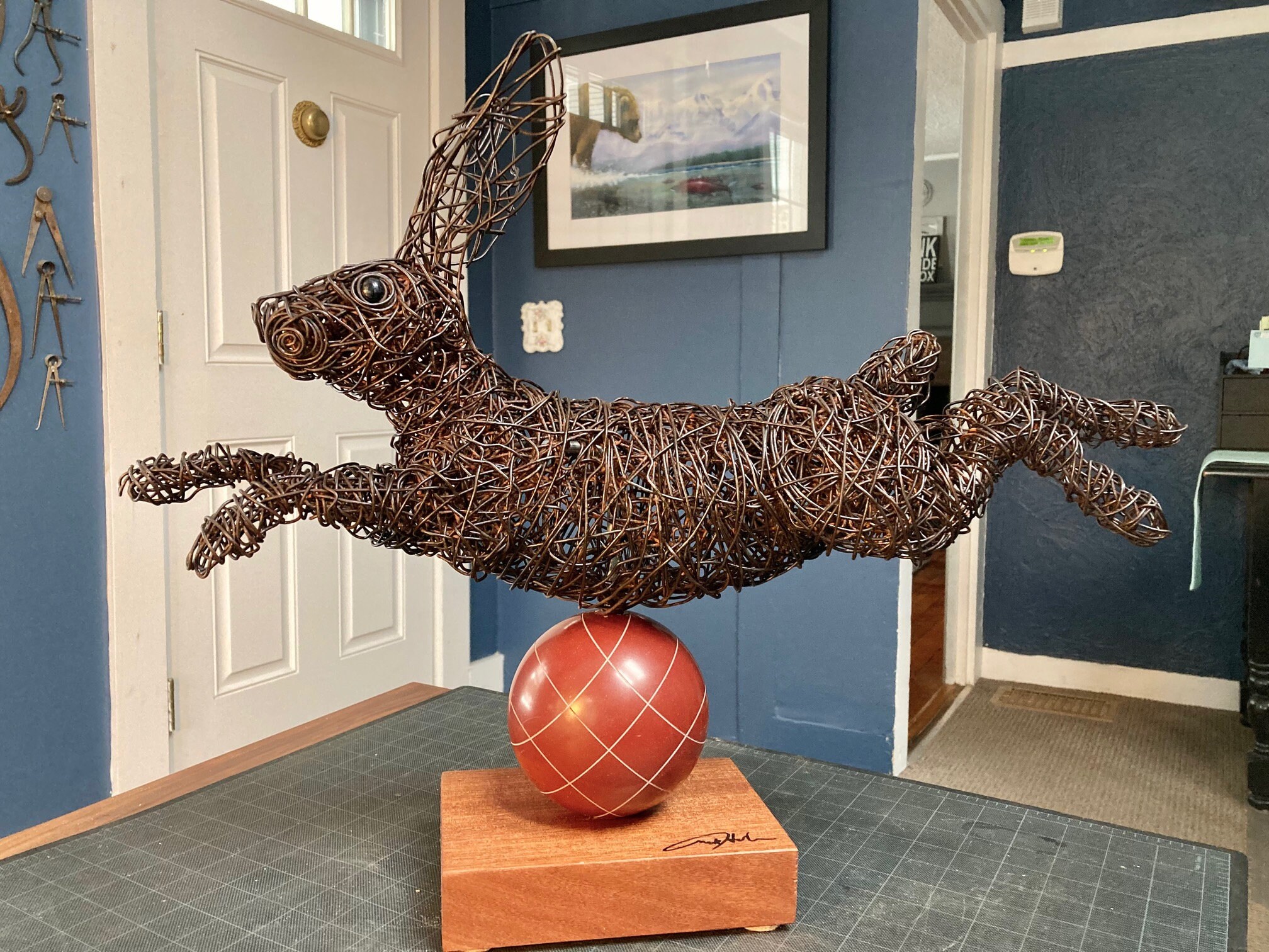 Original handmade Wire rabbit Sculpture. Wire Art Wire Etsy