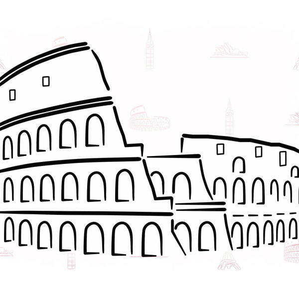 Rome Colosseum | Tourist attractions | World sightseeing | Vector files | Commercial use