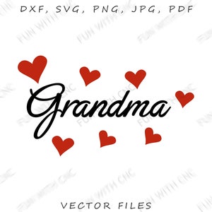 Grandma Svg Hearts Svg Grandmother Svg Happy Mother’s - Etsy