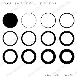 Circle frames svg, Geometric shapes frame, Circle border, Circle monogram, Wreath svg, Circle frames different widths