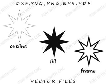 Star shape SVG | Star shape 8 point | Eight angle star svg | Stare shape outline | Star shape fill | Star shape frame