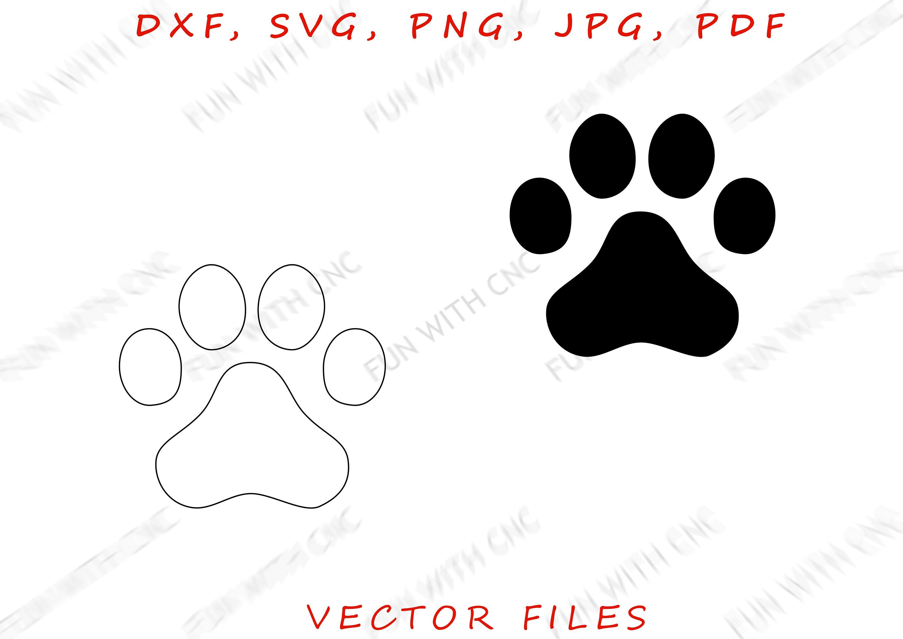 Katzenpfote dxf, svg, jpg, pdf, png Vektordateien - Etsy.de