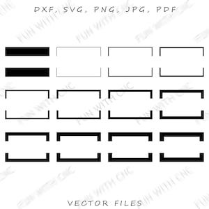 Rectangle split frames svg, Geometric shapes split frame, Rectangle split border, Rectangle monogram, Rectangle frames different widths