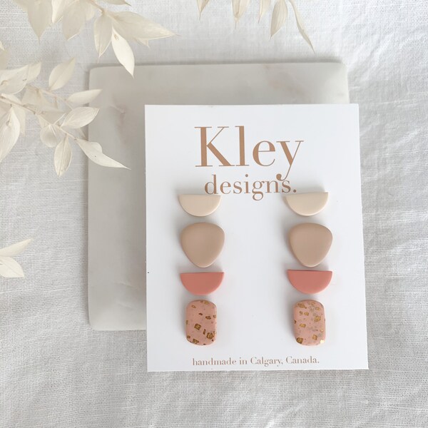 LIVIE Studs | Handmade Polymer Clay Earrings  - Statement Earrings - Modern - Minimalist - Spring