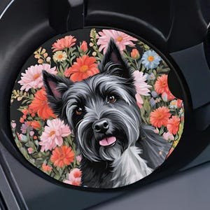 Car Coaster,neoprene coasters,absorbent soft coaster,cup holder coaster,coaster set,colorful,pup gift,Scottie gift, Scottish Terrier dog art